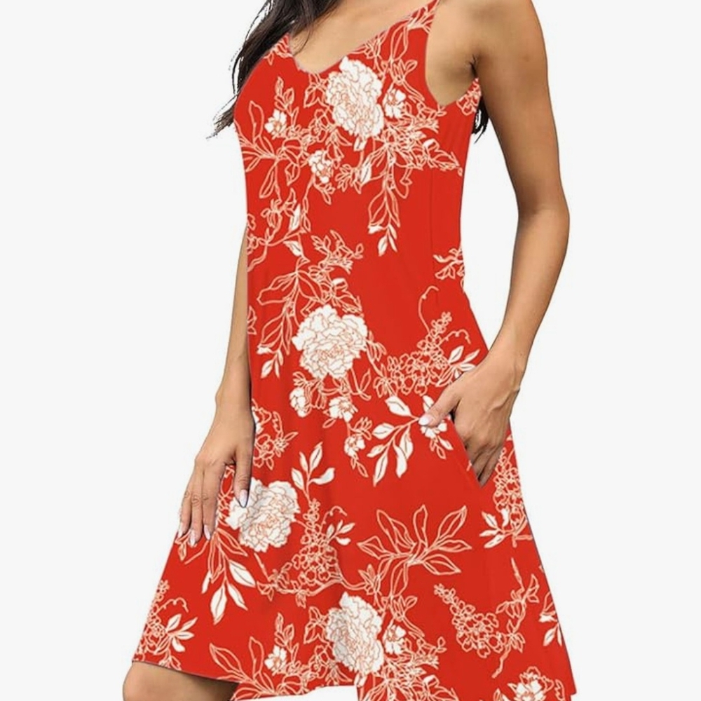 BEUFRI Womens Swimsuit Cover Ups Dress Summer Swing Casual Beach Dresses Pockets